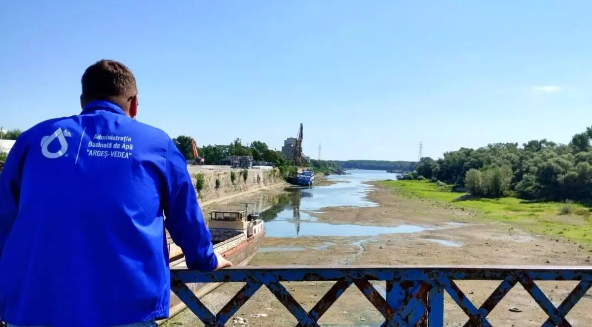 Dunărea secată la Giurgiu, 30 iulie 2026