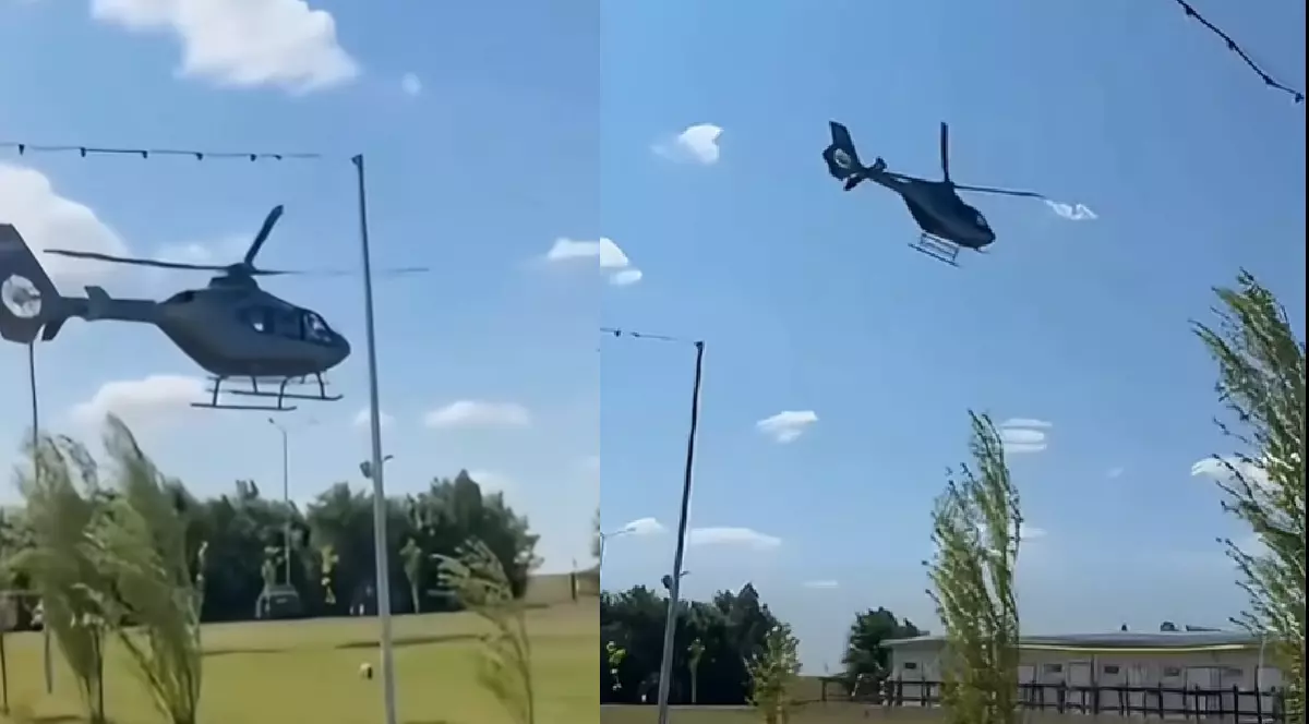 Un elicopter privat a aterizat la un centru de echitație din Constanța