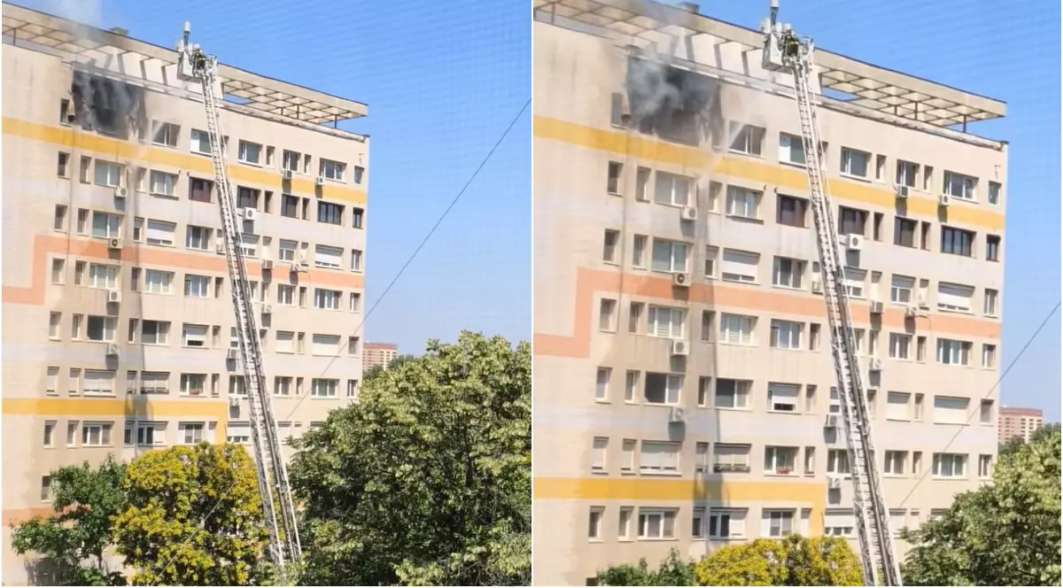 Incendiu la un apartament de la ultimul etaj al unui bloc din Sectorul 3, București.