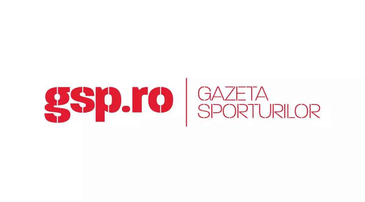 Logo-ul GSP.ro (Gazeta Sporturilor) cu text de culoare roșie pe fundal alb