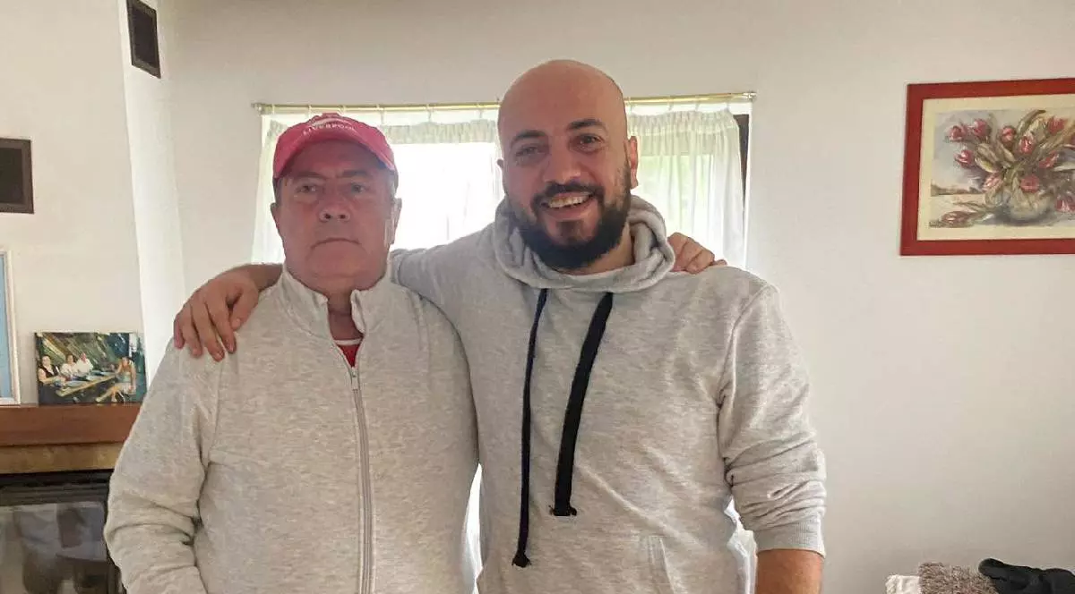 Marius Totolici (dreapta) alături de tatăl său
