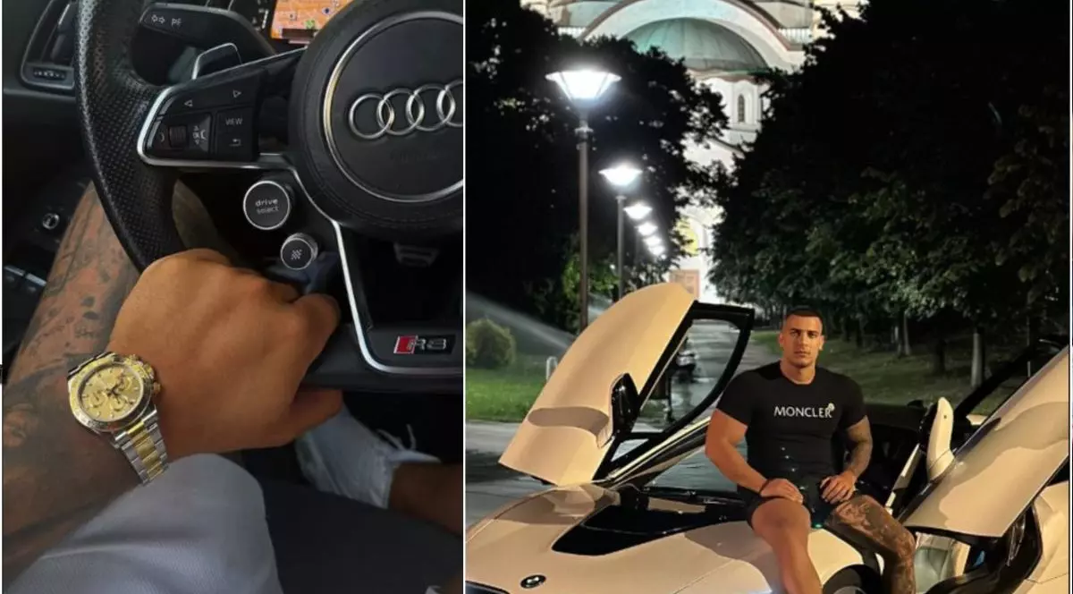 Nikola Keljanović din Balcani, cunoscut în zona sa ca „fiul lui tata”, s-a fotografiat cu mâna pe volan, în timp ce poartă la încheietură un ceas Rolex din aur, în valoare de 26.000 de euro, iar mașina pe care o conduce este evaluată la aproximativ 220.000 de euro.