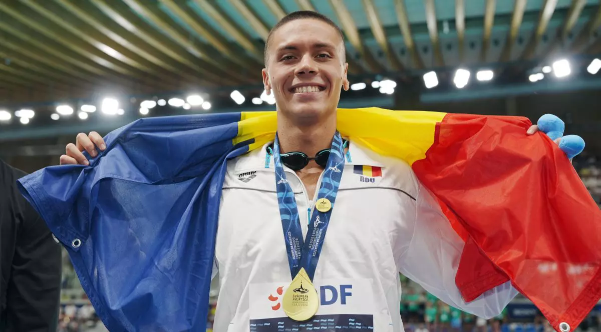 August 12, 2026, Parigi, France: David Popovici from Romania 100 fs at the Swimming European Aquatics Championships Paris 2026, Paris, August 12, 2026 . (Photo by Gian Mattia D'Alberto/LaPresse),Image: 1122751660, License: Rights-managed, Restrictions: * Belgium, Italy and Netherlands Rights OUT *, Model Release: no