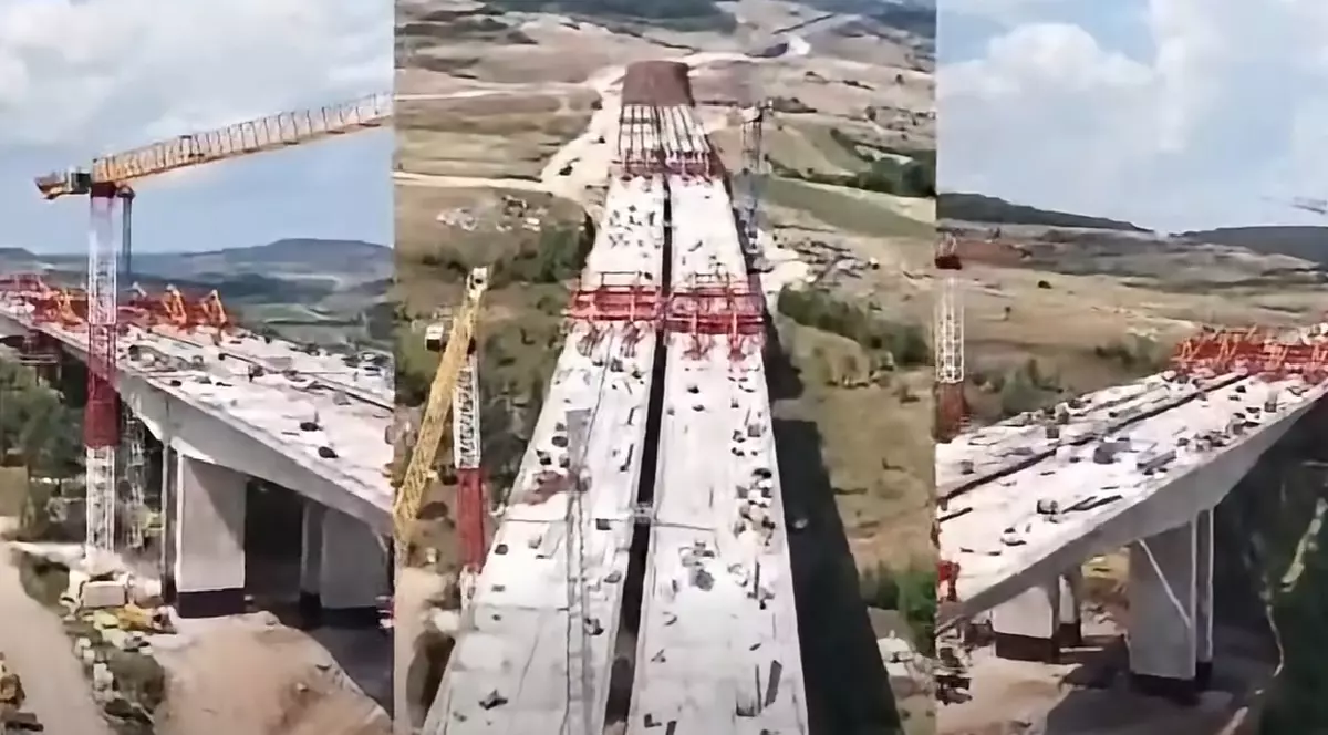 Stadiul lucrărilor la viaductele Topa Mică și Nădășelu de 3,2 kilometri din Autostrada A3 Transilvania