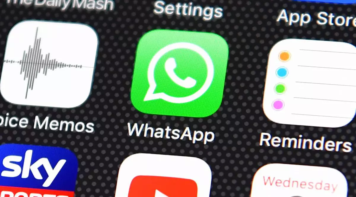 Aplicația WhatsApp, pe ecranul principal al unui iPhone.