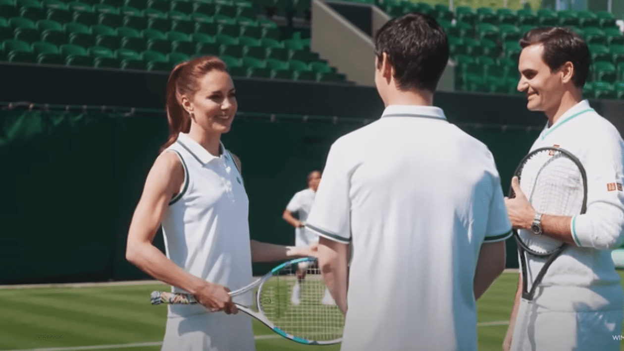 Prințesa de Wales a jucat tenis cu Roger Federer, la Wimbledon, și a învățat ce trebuie să facă un copil de mingi