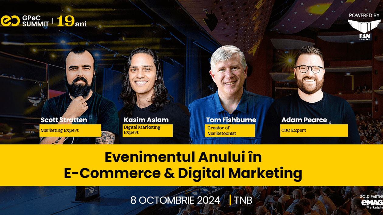 Scott Stratten, Tom Fishburne, Kasim Aslam și Adam Pearce sunt primii speakeri internaționali confirmați la GPeC SUMMIT 8 Octombrie