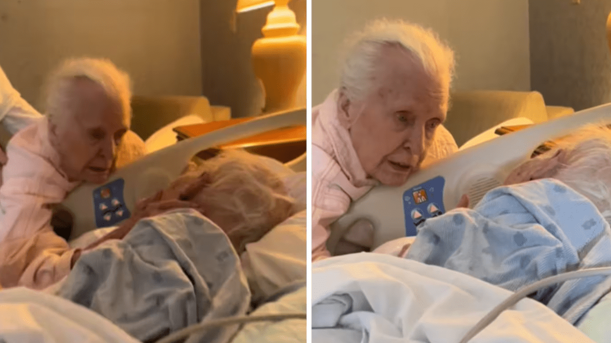 „Nu mă pot opri din plâns”. O senioară de 94 de ani care și-a recăpătat pentru o clipă luciditatea își ia rămas-bun de la soțul ei țintuit la pat | VIDEO