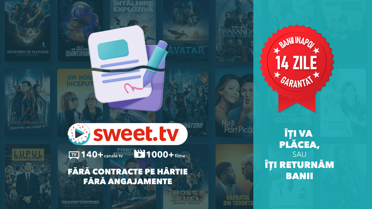 SWEET.TV: noua eră a televiziunii - garanție de returnare a banilor, fără obligații, fără contracte pe hârtie!