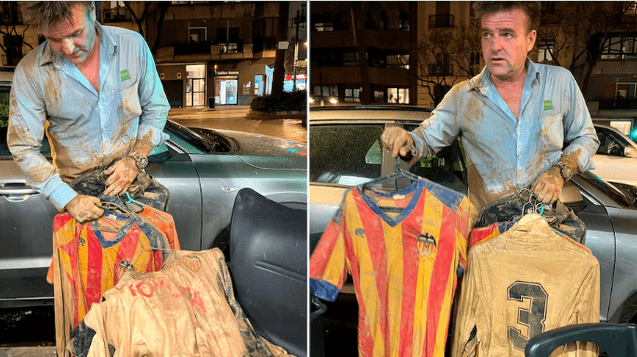 Un fan al echipei Valencia și-a pus viața în pericol în mijlocul furtunii DANA pentru a-și salva colecția de tricouri de fotbal: „Comoară incalculabilă”
