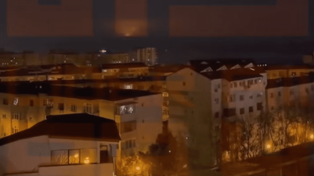 Imagine surprinsă în Galați, în timpul unui atac al Rusiei în Ucraina