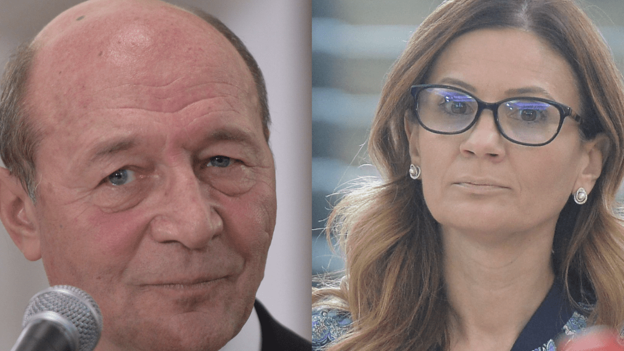 Traian Băsescu (stânga) și Anca Alexandrescu (dreapta)