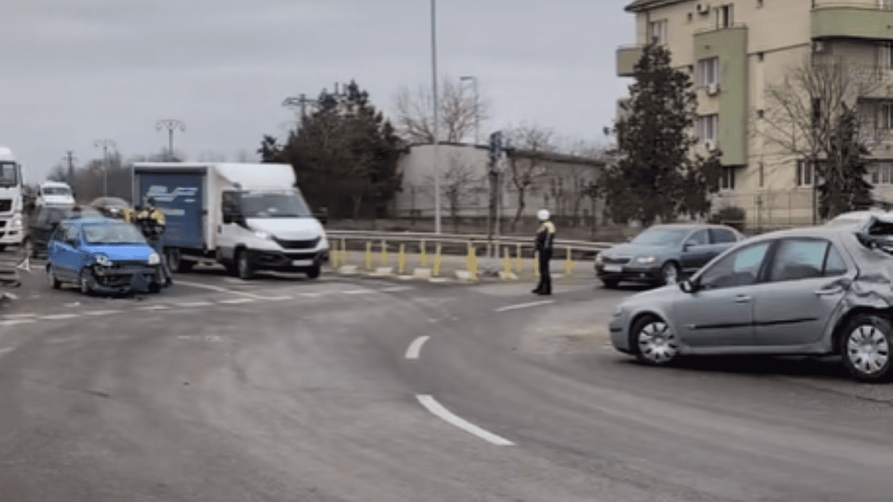 Imagine surprinsă la locul accidentului produs în Ovidiu, județul Constanța.