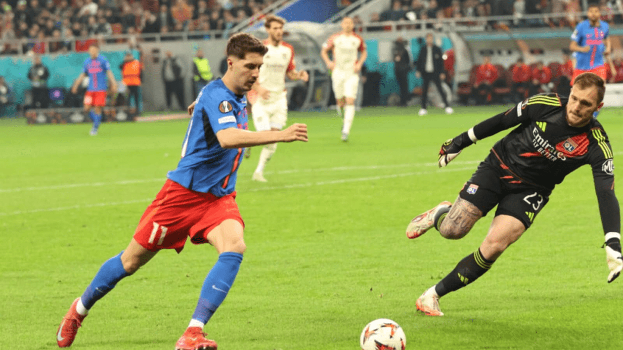 FCSB a fost învinsă de Lyon în meciul tur din „optimile” Europa League