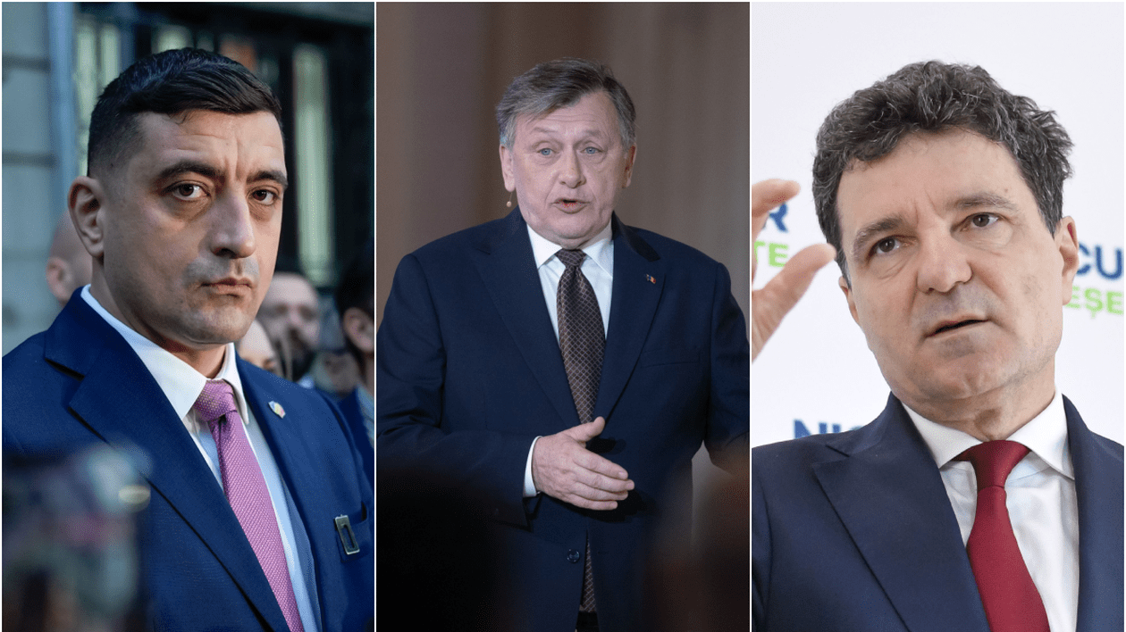 George Simion, Crin Antonescu și Nicușor Dan, candidați la prezidențiale 2025.