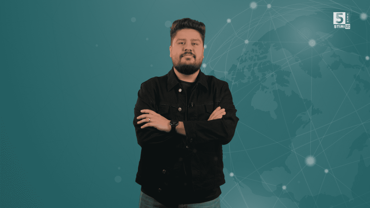 Claudiu Râpan în emisiunea 5 știri tech by Libertatea, 19 iunie, fundal verde