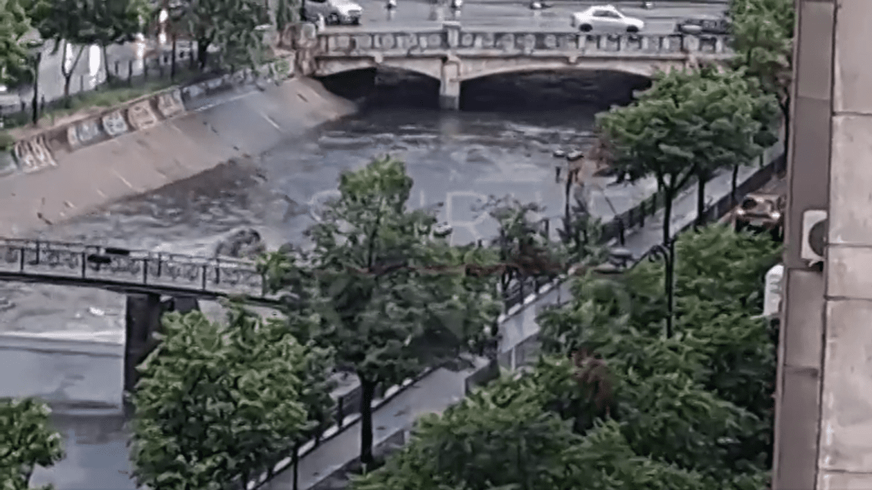 Caseta de colectare a apelor uzate de pe Dâmbovița a refulat.