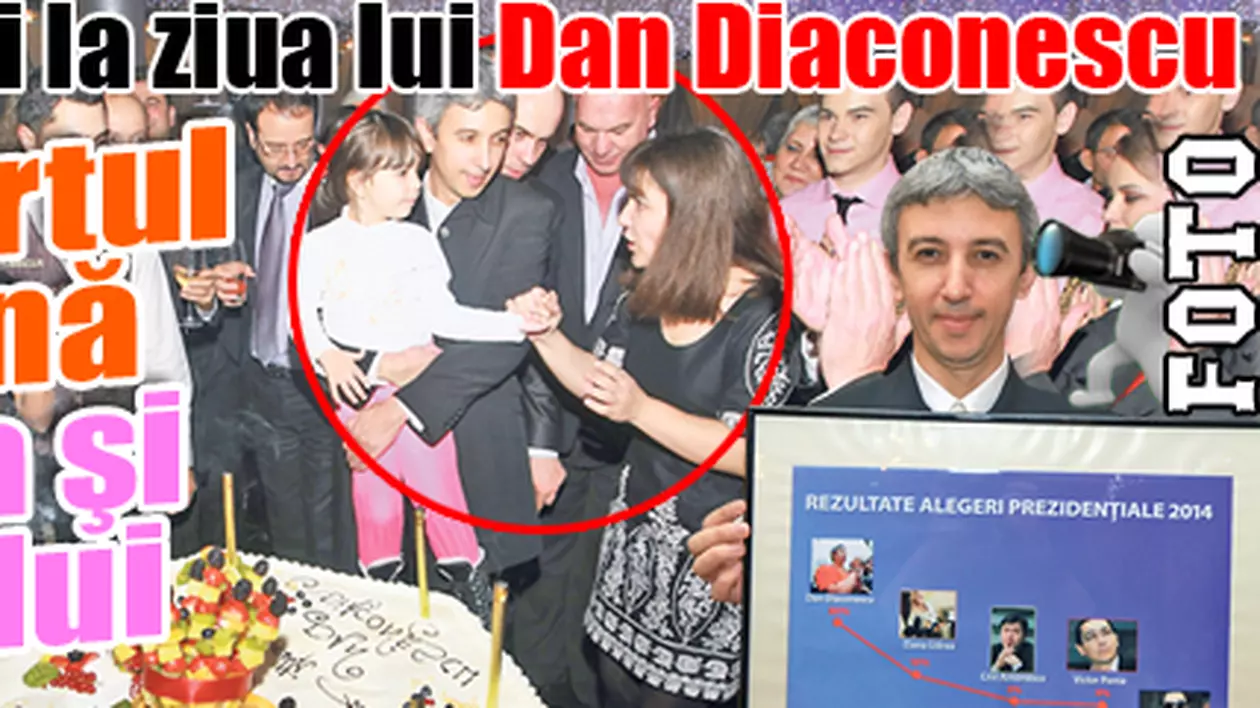 300 de invitaţi la ziua lui Dan Diaconescu: A tăiat tortul cu iubita şi cu fiica lui