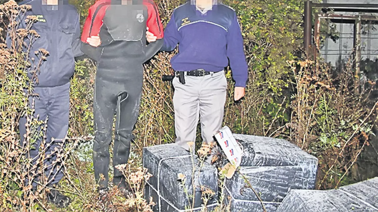E incredibil câtă imaginaţie pot avea infractorii! Un contrabandist de ţigări s-a deghizat în scafandru