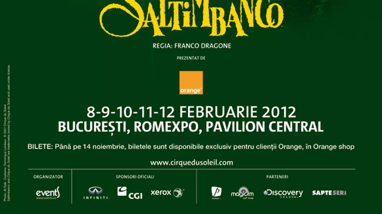 ”Cirque du Soleil”  pentru prima oară în România cu ” Saltimbanco”!