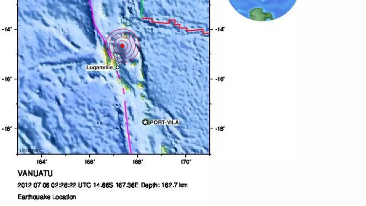 Cutremur de 6,3  în largul coastelor insulei Vanuatu