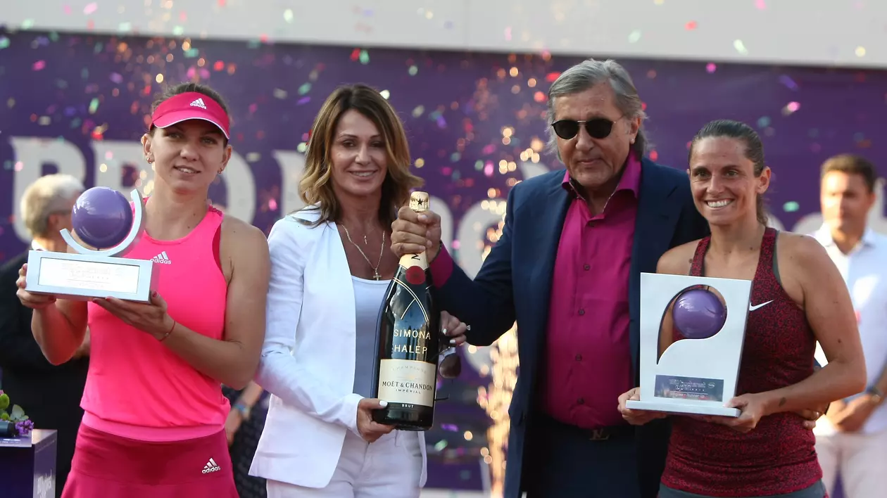 Meci demonstrativ Simona Halep - Ilie Năstase, în Buşteni
