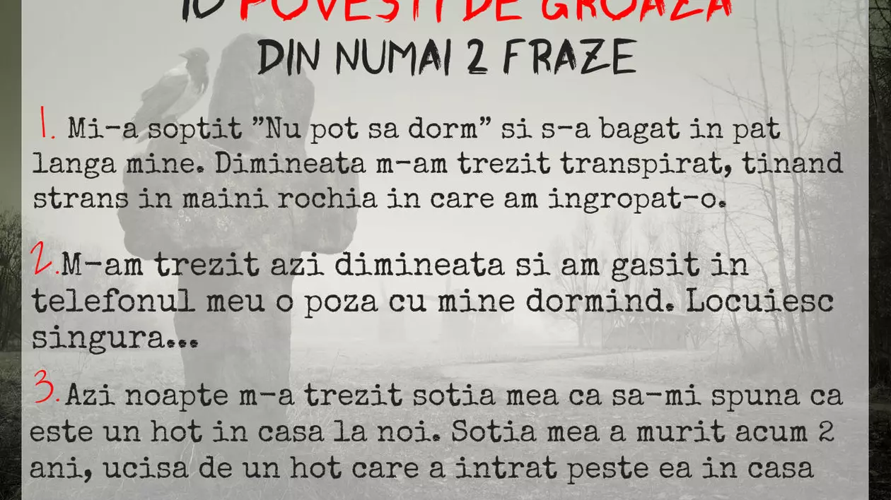 10 poveşti de groază din doar două fraze