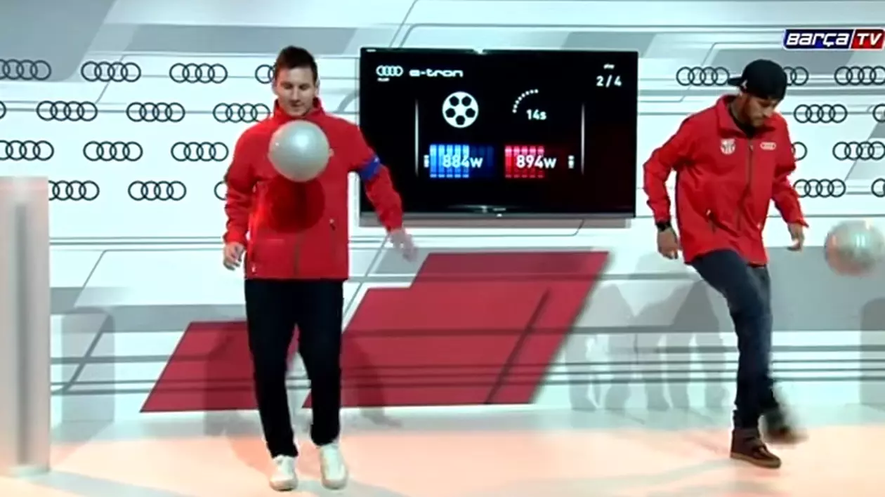 Messi sau Neymar? Cine a câștigat concursul de ținut mingea pe picior