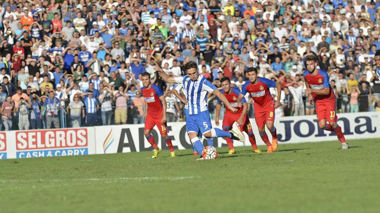 Liga I. CS U Craiova - Steaua 1-2. Olteni, pârliţi de un oltean: arbitrul Comănescu! ^Tade a adus victoria campioanei dintr-un penalty controversat / FOTO