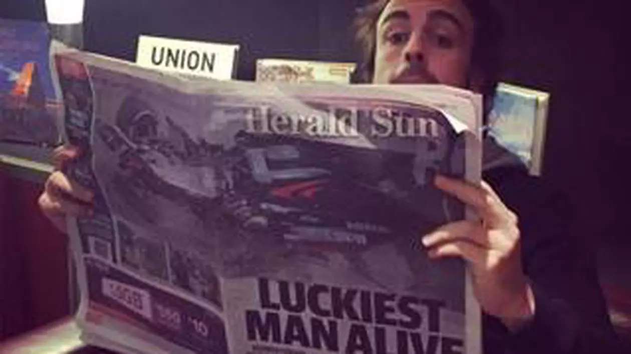 Lui Fernando Alonso îi arde de glumă, după ce a fentat moartea
