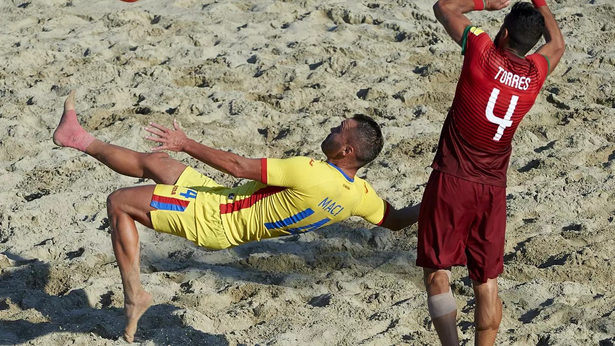 Euroliga de fotbal pe plajă: naționala României, surclasată de campioana mondială, Portugalia