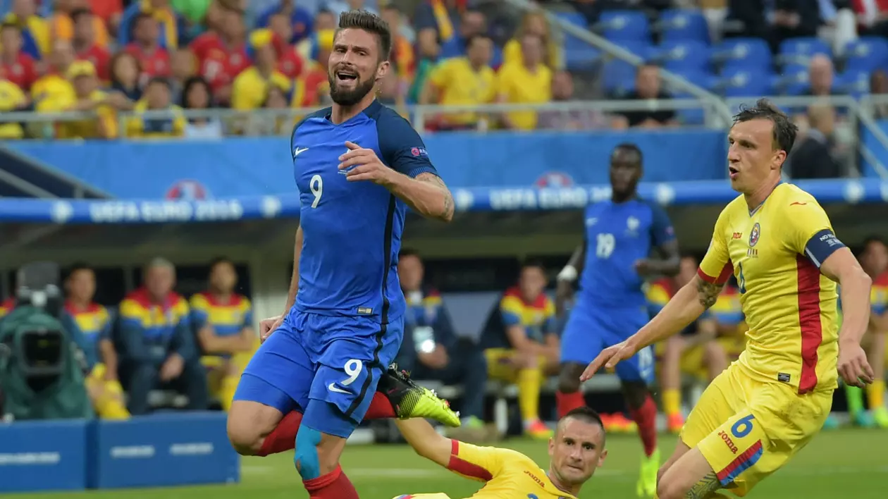 Vlad Chiricheș și Dragoș Grigore au avut viață grea la Euro 2016. Atacantul francez Giroud i-a hărșuit în premanență în meciul de deschidere