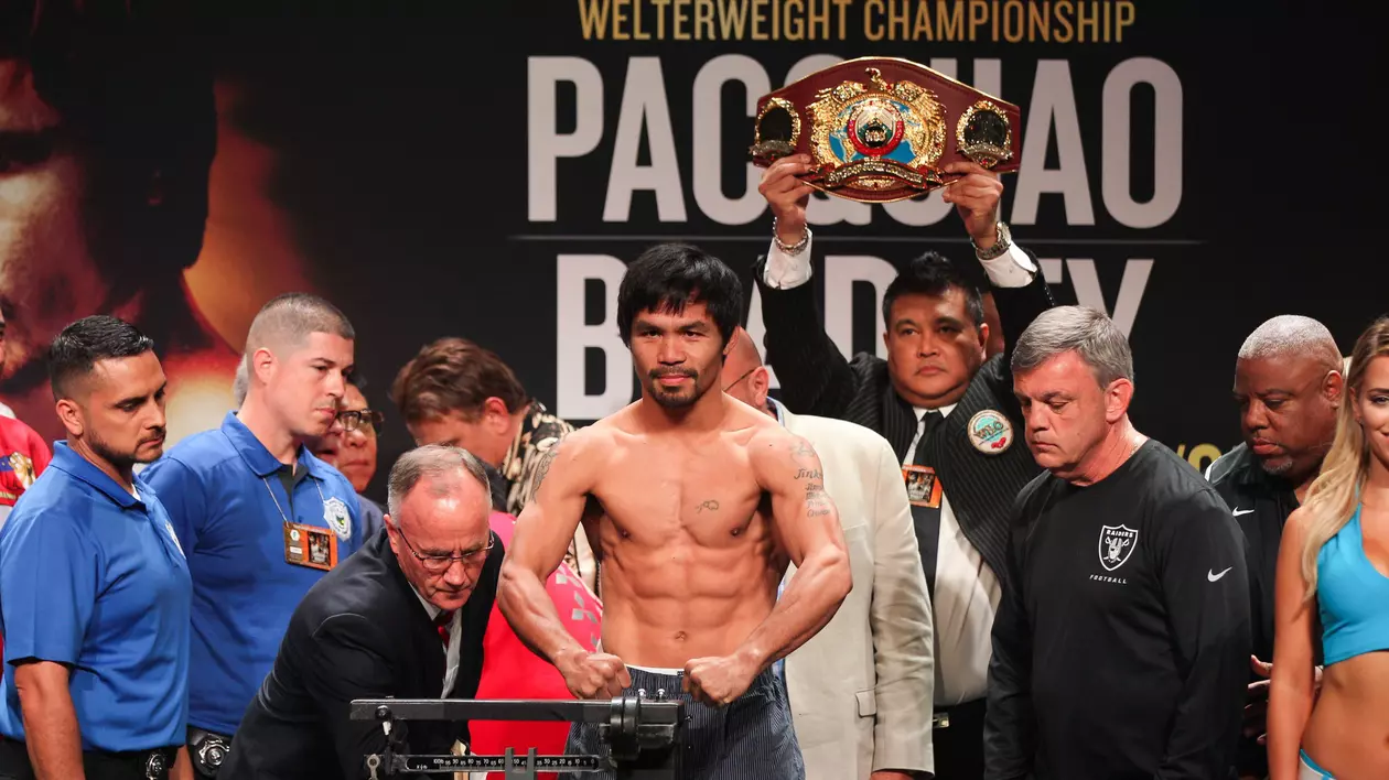 Manny Pacquiao, în timpul unui cântar oficial. (FOTO: HEPTA)