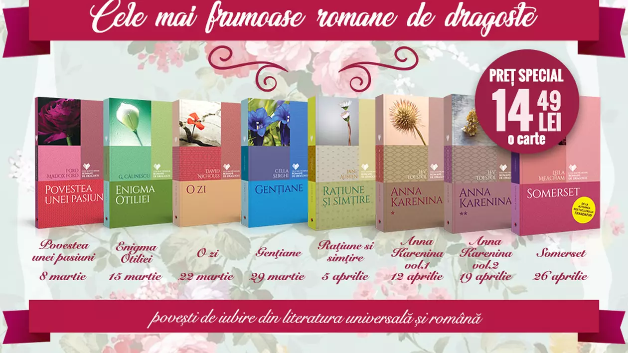 Cele mai frumoase romane de dragoste: o colecție pentru ziua ta