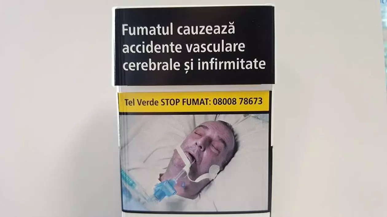 Poza unui român în comă, pe pachetele de țigări