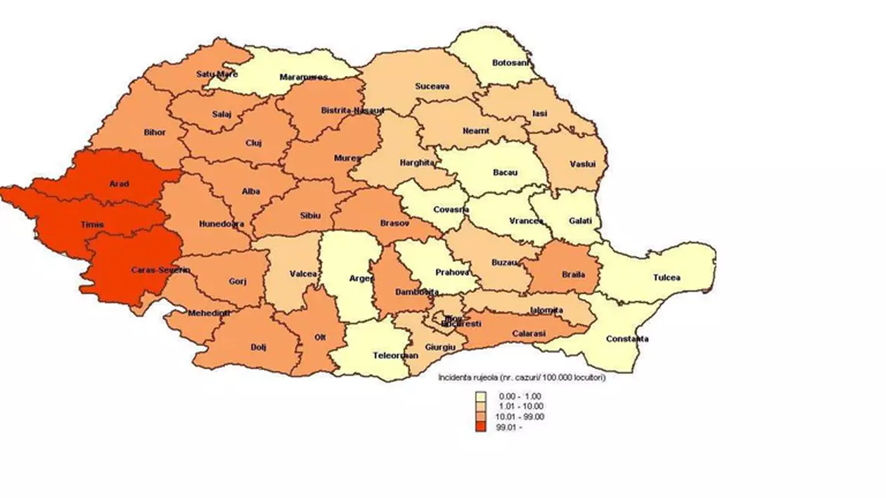EXCLUSIV/ Harta epidemiei de rujeolă a înclinat România spre vest. ”De două generații nu s-a făcut vaccinul”