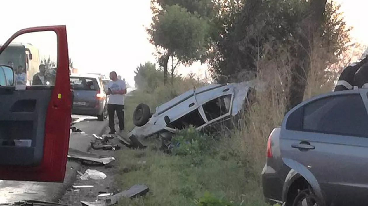 Accident în lanț pe DN2