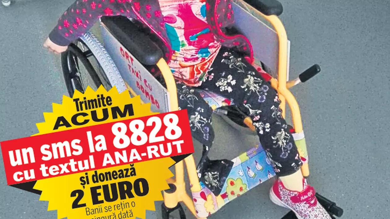 Într-un viitor nu foarte îndepărtat, Ana-Rut ar putea face primii pași din viața ei. Pentru a-și vedea visul împlinit, copila de nici 5 ani are nevoie de ajutorul semenilor
