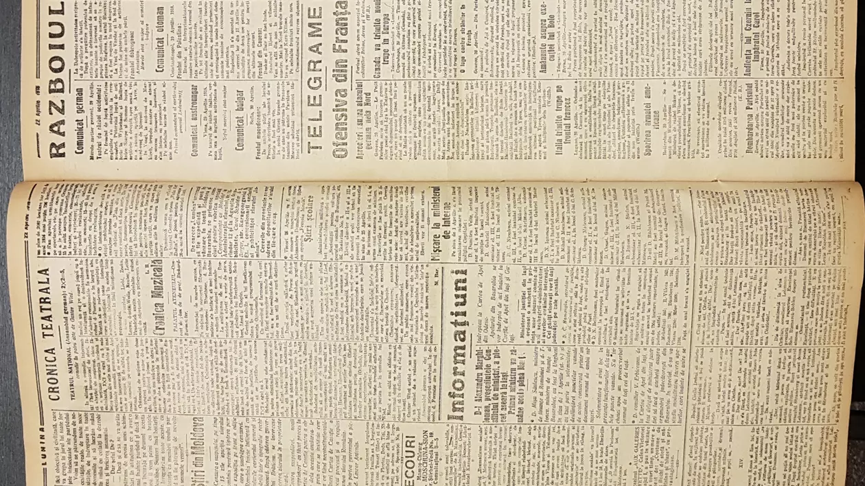 Ziarul Lumina, ediţia publicată în data 22 aprilie 1918, prima zi de Paşte, paginile 2 şi 3