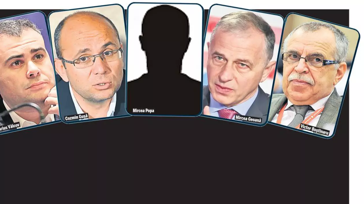 Darius Vâlcov (stânga), Cozmin Gușă, Mircea Popa, Mircea Geoană, Victor Boștinaru