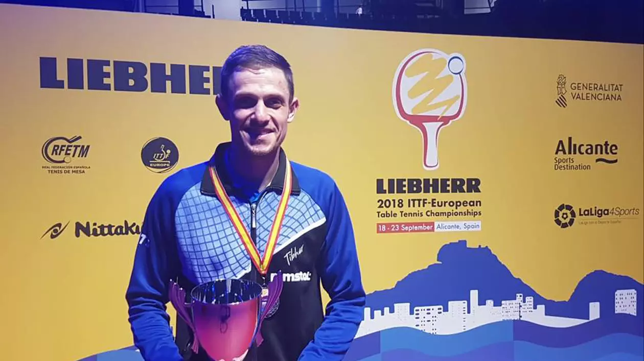 PERFORMANȚĂ DE SENZAȚIE! Ovidiu Ionescu este vicecampion european la tenis de masă. A pierdut finala cu legendarul Timo Boll / VIDEO