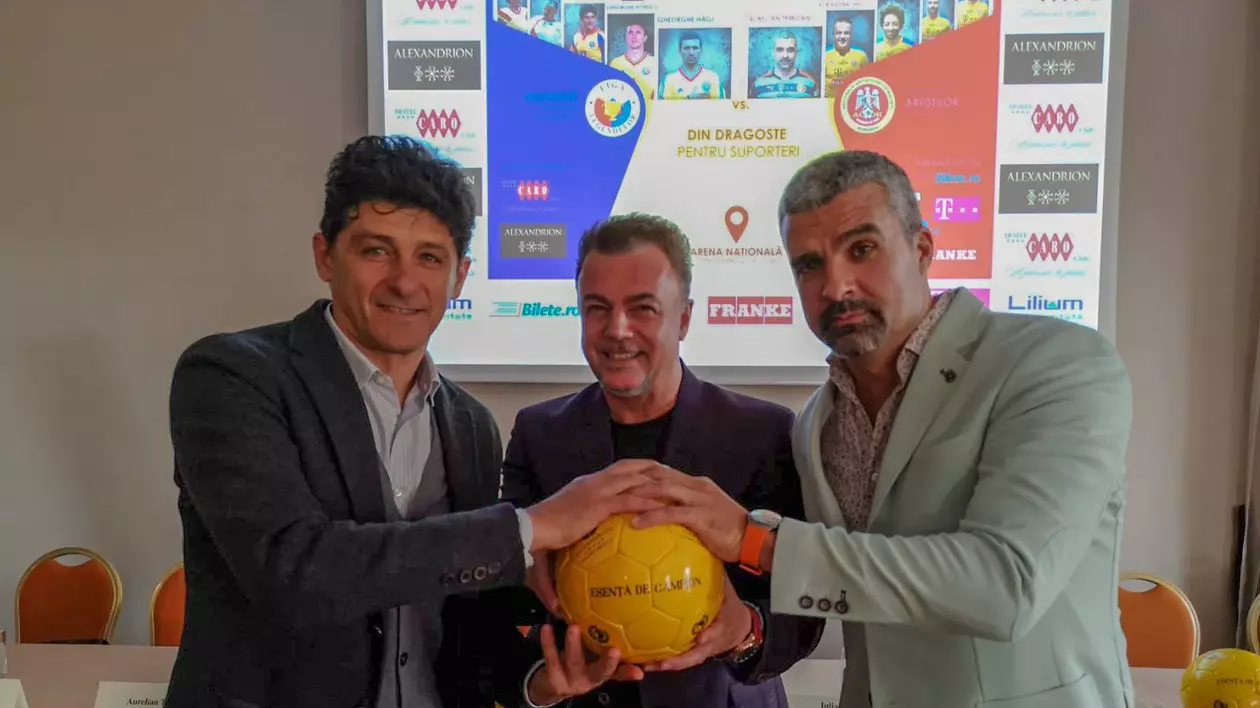 UPDATE Se joacă pe ”Ilie Oană” din Ploiești. Enache și Temișan dau piept cu Hagi și Gică Popescu pe Arena Națională.  Miuță de Centenar între artiști și fotbaliști