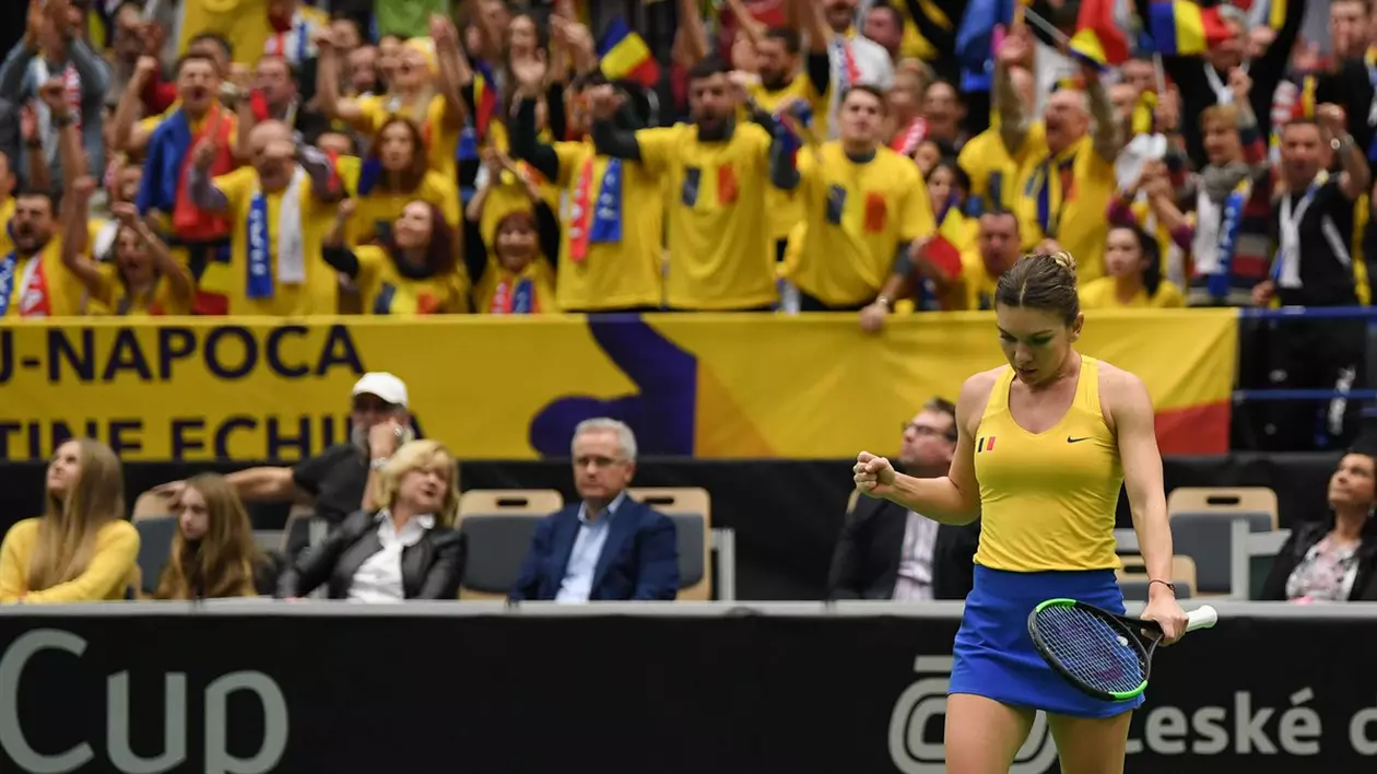 Simona Halep a învins-o dramatic pe Karolina Pliskova. ”A fost ca o finală de Mare Șlem”. România - Cehia 2-1