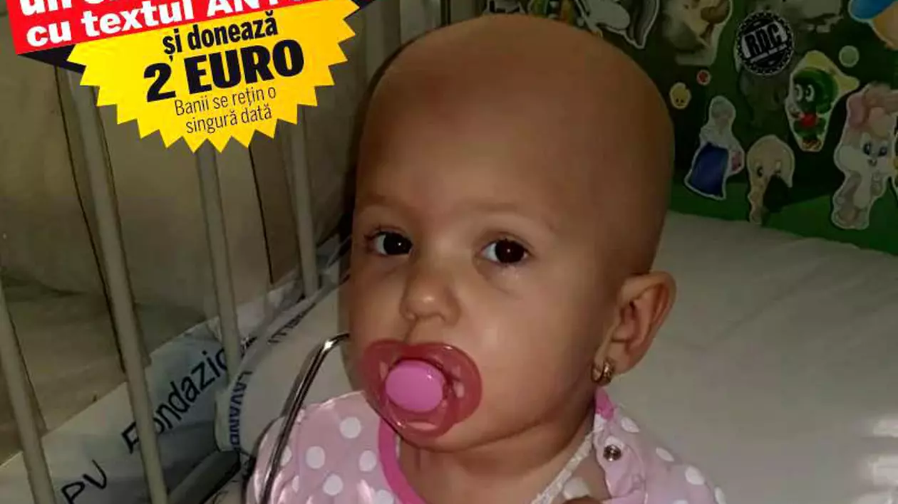 Micuța Antonia a trecut cu bine de primul transplant de celule stem. Fetița are încă nevoie de ajutorul nostru pentru a putea strânge 20.000 de euro