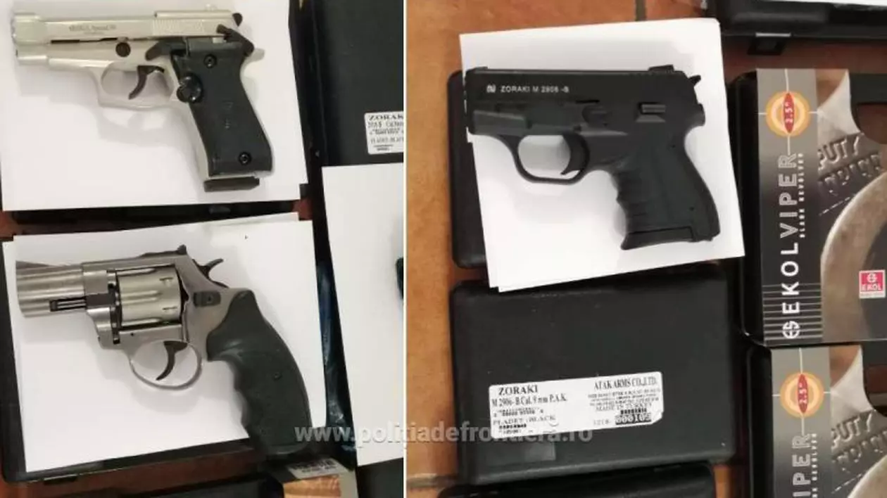 Bulgar prins la graniță cu 75 de arme cu gaze și aer comprimat