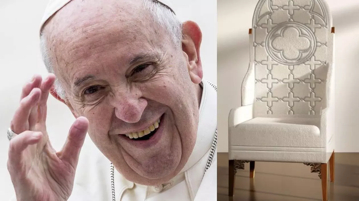 VIDEO | Cum a fost făcut scaunul papal pe care Suveranul Pontif îl va folosi în România. Imagini de la Reghin, locul în care a fost realizat 