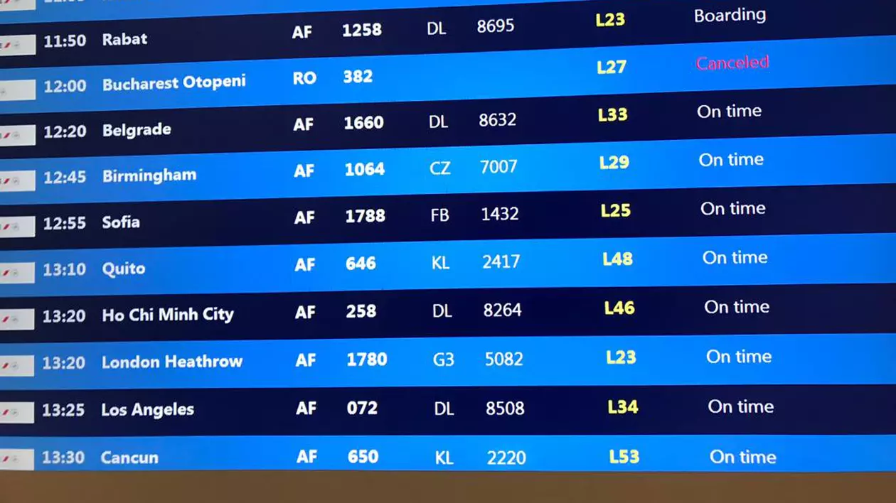 Cursă Tarom Paris-București anulată din cauza unor probleme tehnice. Peste 150 de pasageri sunt afectați, mulți au pierdut conexiunile către alte orașe