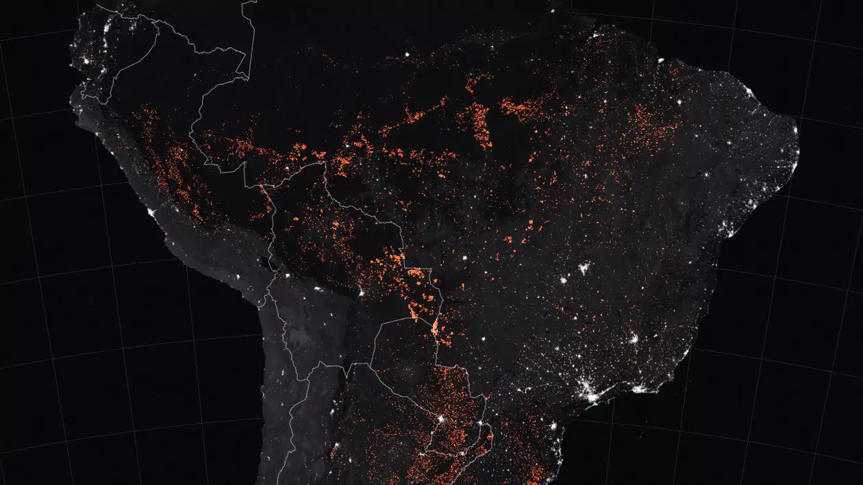 Incendiile din Amazonia, văzute din spațiu | Foto: EPA