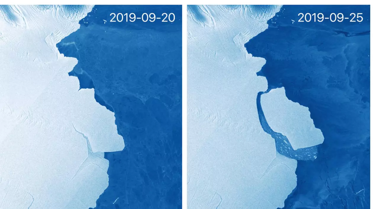 Un aisberg mai mare de cinci ori decât Malta s-a desprins din Antarctica
