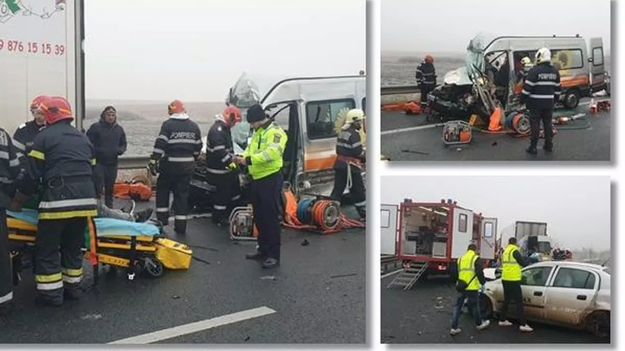 Un om a murit și șase au rămas încarcerați în urma unui accident petrecut pe Autostrada Timișoara - Arad